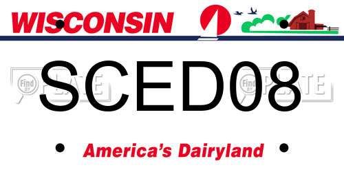 SCED08 Wisconsin License Plate