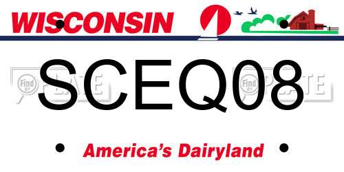 SCEQ08 Wisconsin License Plate