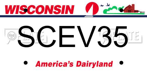 SCEV35 Wisconsin License Plate