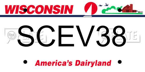 SCEV38 Wisconsin License Plate