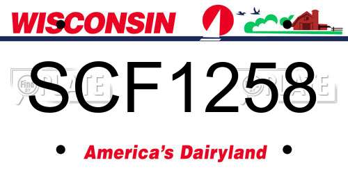 SCF1258 Wisconsin License Plate