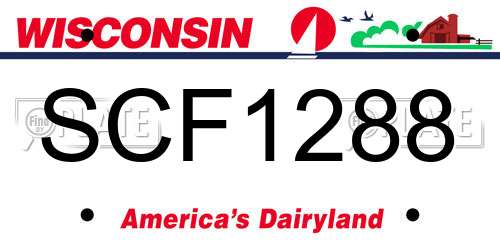 SCF1288 Wisconsin License Plate