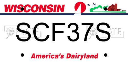 SCF37S Wisconsin License Plate