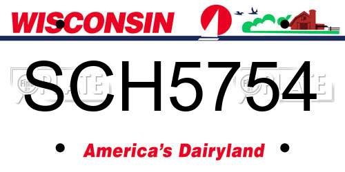 SCH5754 Wisconsin License Plate