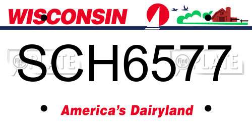 SCH6577 Wisconsin License Plate