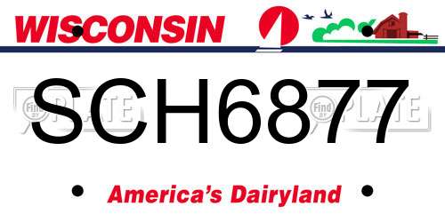 SCH6877 Wisconsin License Plate