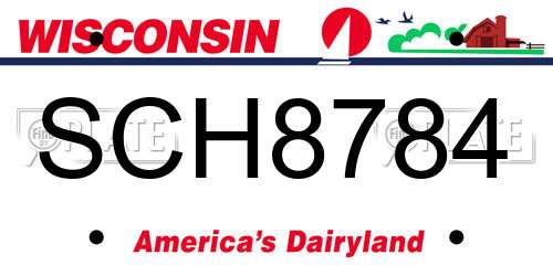 SCH8784 Wisconsin License Plate