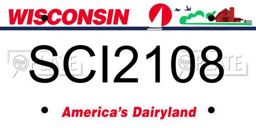 SCI2108 Wisconsin License Plate
