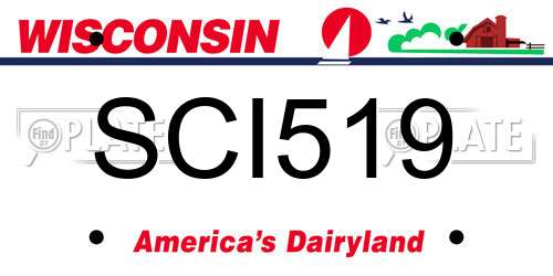 SCI519 Wisconsin License Plate