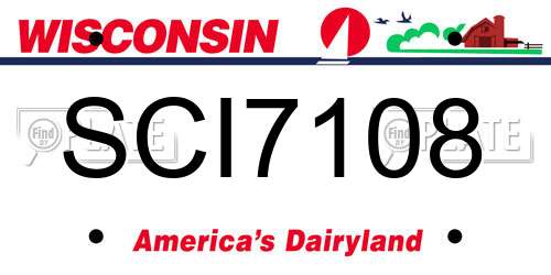 SCI7108 Wisconsin License Plate