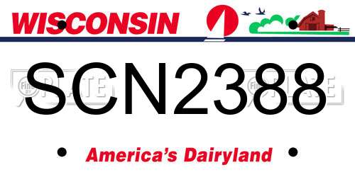 SCN2388 Wisconsin License Plate
