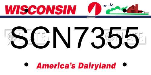 SCN7355 Wisconsin License Plate