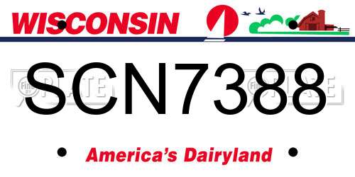 SCN7388 Wisconsin License Plate