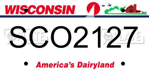 SCO2127 Wisconsin License Plate