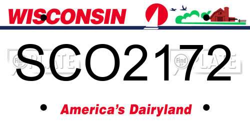 SCO2172 Wisconsin License Plate