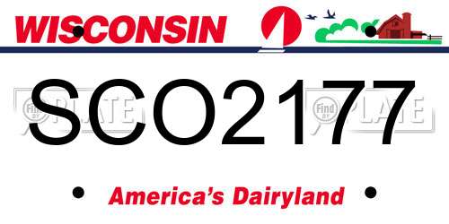 SCO2177 Wisconsin License Plate