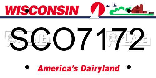SCO7172 Wisconsin License Plate