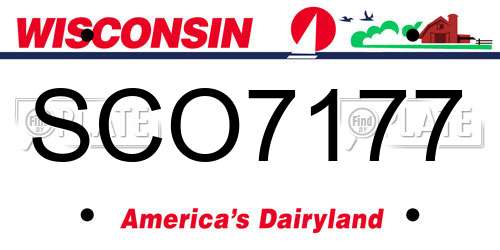 SCO7177 Wisconsin License Plate
