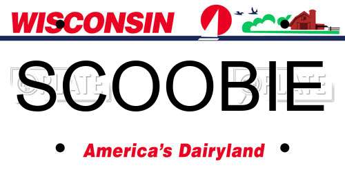SCOOBIE Wisconsin License Plate