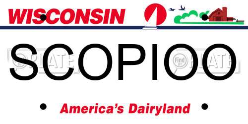 SCOPIOO Wisconsin License Plate