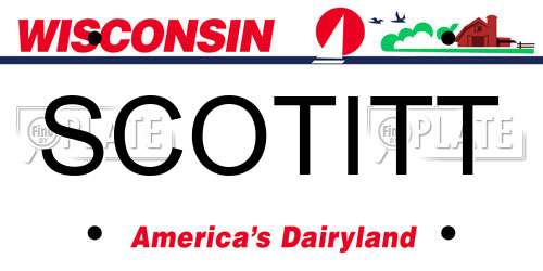 SCOTITT Wisconsin License Plate