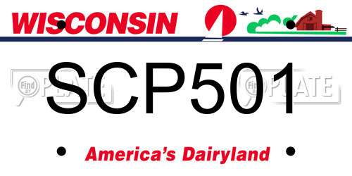 SCP501 Wisconsin License Plate