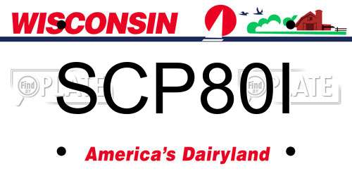 SCP80I Wisconsin License Plate