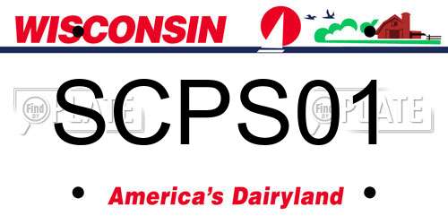 SCPS01 Wisconsin License Plate