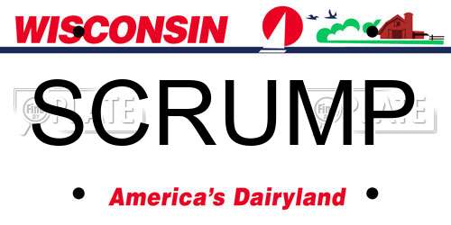 SCRUMP Wisconsin License Plate