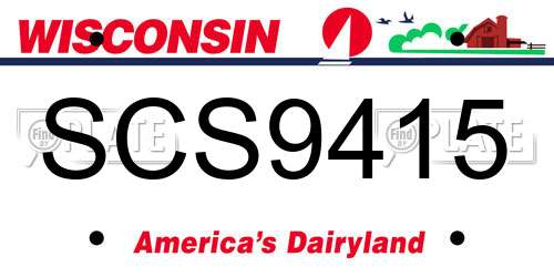 SCS9415 Wisconsin License Plate