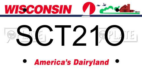 SCT21O Wisconsin License Plate