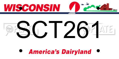 SCT261 Wisconsin License Plate