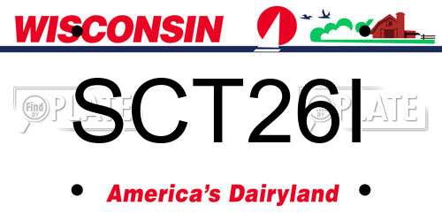 SCT26I Wisconsin License Plate