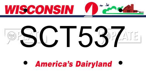 SCT537 Wisconsin License Plate