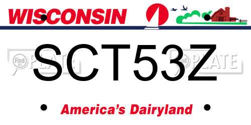 SCT53Z Wisconsin License Plate