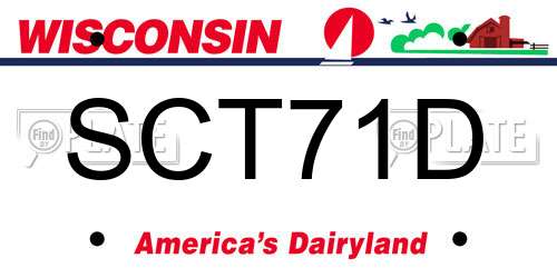 SCT71D Wisconsin License Plate