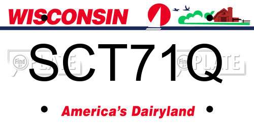 SCT71Q Wisconsin License Plate