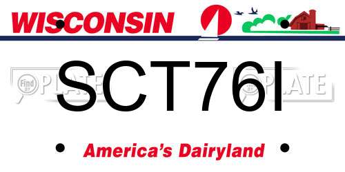 SCT76I Wisconsin License Plate