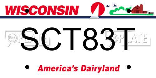 SCT83T Wisconsin License Plate