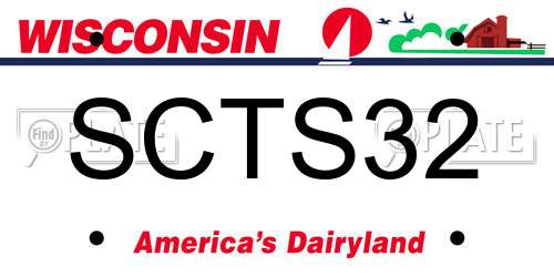 SCTS32 Wisconsin License Plate