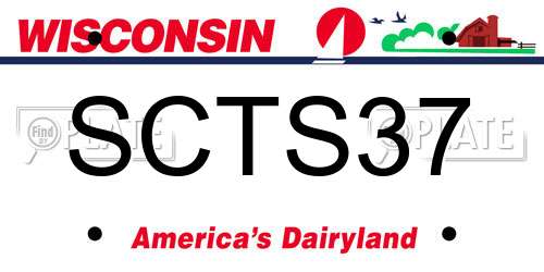 SCTS37 Wisconsin License Plate
