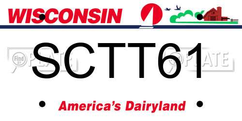 SCTT61 Wisconsin License Plate