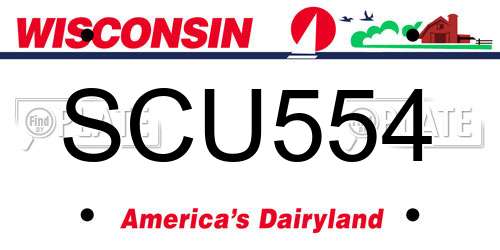 SCU554 Wisconsin License Plate