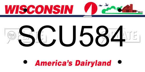 SCU584 Wisconsin License Plate