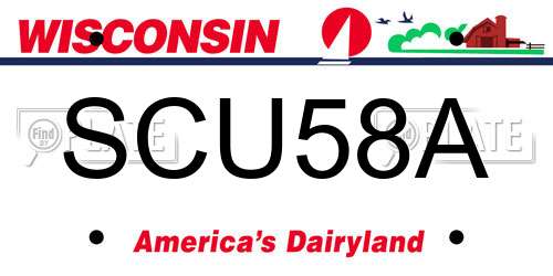 SCU58A Wisconsin License Plate