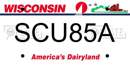 SCU85A Wisconsin License Plate