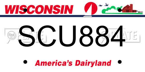 SCU884 Wisconsin License Plate