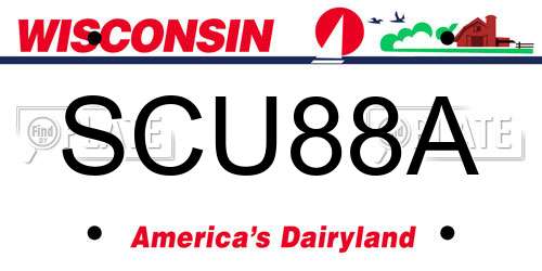 SCU88A Wisconsin License Plate