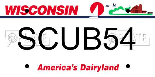 SCUB54 Wisconsin License Plate