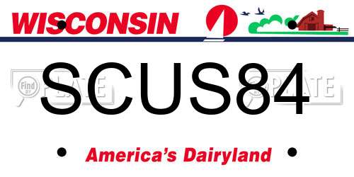 SCUS84 Wisconsin License Plate
